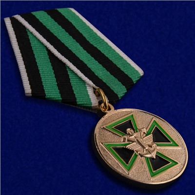 Медаль "За доблесть" ФСЖВ РФ (1 степень), в красивом бархатистом футляре из флока. №144