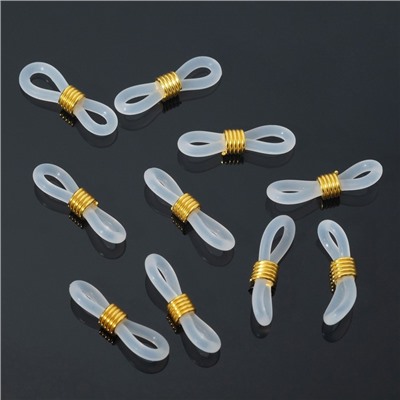 Резинка для цепочек/шнурков для очков (набор 10шт), цвет прозрачный в золоте