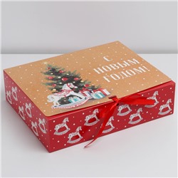 Складная коробка подарочная «Новый год», 31 × 24,5 × 9 см