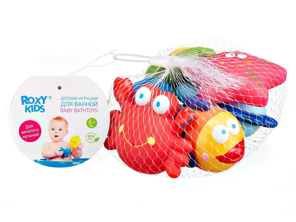 Игрушки для ванной для детей ROXY-KIDS Морские обитатели, 6 шт купить,  отзывы, фото, доставка - Совместные покупки в Чите