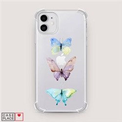 Противоударный силиконовый чехол Акварельные бабочки на iPhone 11