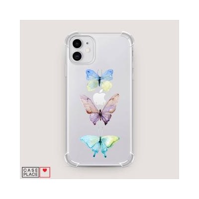 Противоударный силиконовый чехол Акварельные бабочки на iPhone 11