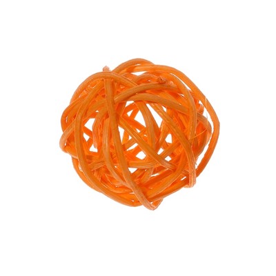 Шар декоративный из лианы, набор 5 шт., размер 1 шт. — 3 см, цвет оранжевый