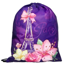 Мешок для обуви 420 х 340 мм, Calligrata "Париж", фиолетовый
