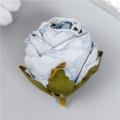 Бутон на ножке для декорирования "Пионовидная роза голубая" 4х5 см