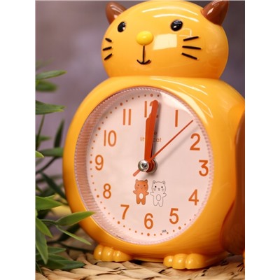 Часы-будильник с подставкой для канцелярии «Kitten», yellow (14х16 см)
