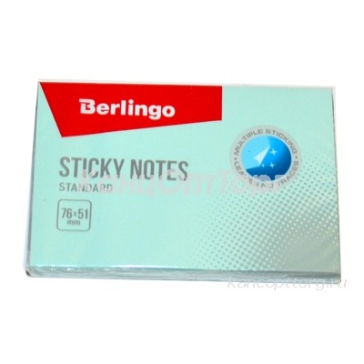 Блок самоклеящийся Berlingo "Standard", 76*51мм, 100л, голубой