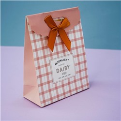 Пакет подарочный (XS) «Dairy», pink (12.5*16.5*6)