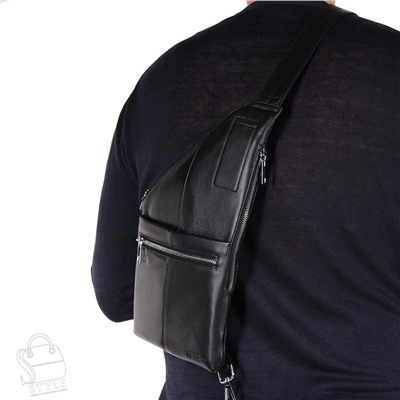 Рюкзак мужской кожаный 2096BSH black Heanbag в Новосибирске