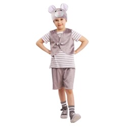 4031 к-20 Карнавальный костюм Мышонок "Масик"(жилетка, шорты, шапка)