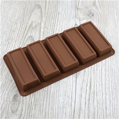Форма силиконовая для выпечки и шоколада 5 ячеек Бисквиты