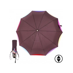 Зонт женский ТриСлона-L 3110 B/S,  R=58см,  суперавт;  10спиц,  3слож,  эпонж,  фиолет/радуга 205714