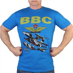Мужская хлопковая футболка ВВС – цвет неба и силы №84А
