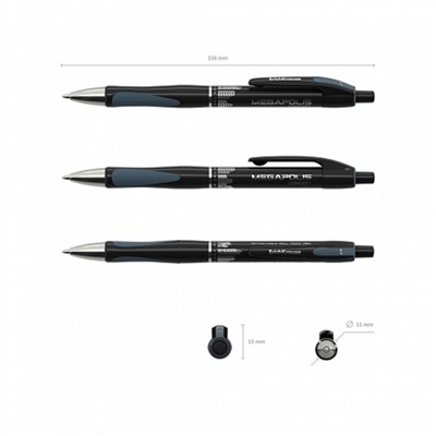 Ручка шариковая автоматическая ErichKrause MEGAPOLIS Concept, узел 0,7 мм, чернила черные, длина линии письма 1000 м, блистер
