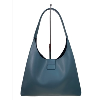 Женская сумка шоппер из натуральной кожи, цвет голубой