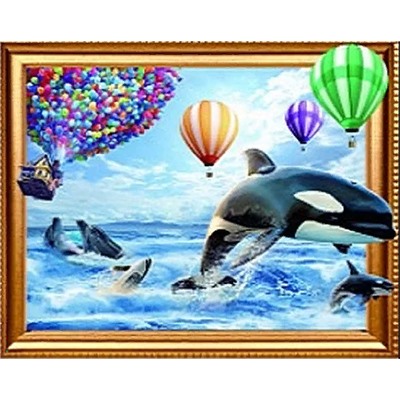 _Алмазная мозаика /40х50см./, " Дельфины " арт.LTH0629, 22-821
