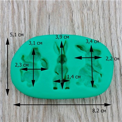 Силиконовый молд Три зайки