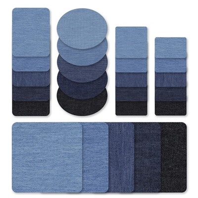 Набор заплаток для одежды «Синий спектр», квадратные, термоклеевые, 7,5 × 7,5 см, 5 шт