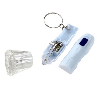 Белый фонарик-брелок для ключей, - наличие кольца помогает носить его на одной связке с ключами №118