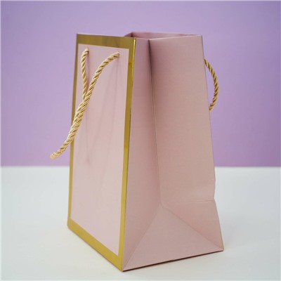 Пакет подарочный (XS) «Classic line», light pink (19.5*14.5*10)