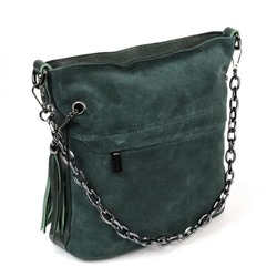 Женская кожаная сумка LARRY. Темно-зеленый