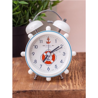 Часы-будильник "Aboard Круг", white (14х11 см)
