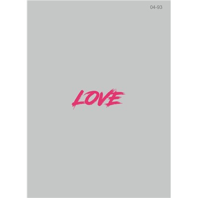 04-93(2) Термонаклейка Любовь флю розовый 9х4см