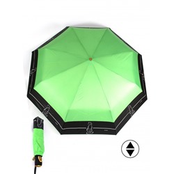 Зонт женский ТриСлона-L 3842 A,  R=58см,  суперавт;  8спиц,  3слож,  набивной,  "Эпонж",  зеленый 262005