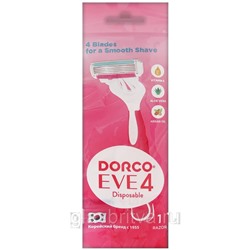 Cтанок для бритья с несъемной головкой для женщин  с 4 лезвиями DORCO SHAI EVE-4 (Vanilla-4), 1 шт.