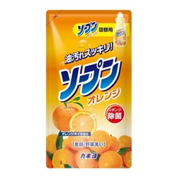 Жидкость для мытья посуды Сладкий апельсин, Kaneyo, 500 мл (мягкая упаковка)