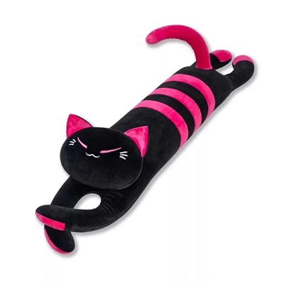 Мягкая игрушка Кошка лежачая черная с полосками 70 см (арт. 418/70)