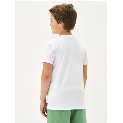 Белая футболка для мальчика с принтом
