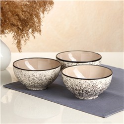 Набор посуды "Салатный", керамика, серый, 3 предмета,Иран