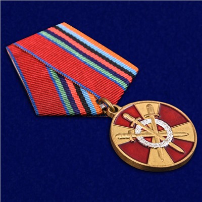 Медаль "За боевое содружество" Росгвардия, - в футляре с удостоверением №1742