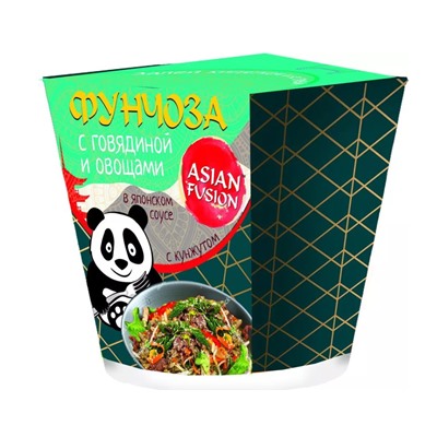 ASIAN FUSION Фунчоза с говядиной и овощами в японском соусе с кунжутом картон 68г