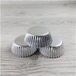 Капсулы бумажные для кексов Серебрянные металлик Д-4,5 см 100 шт