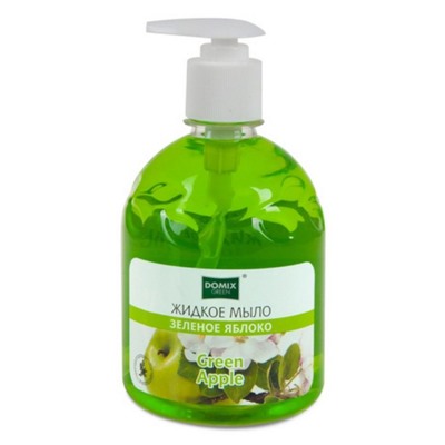 Жидкое мыло с дозатором Зелёное яблоко, Domix Green, 500 мл