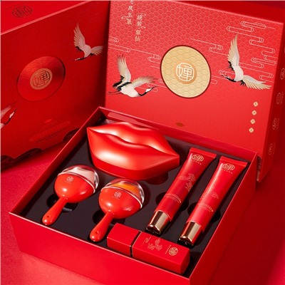 (Замята коробка) Набор для ухода за кожей губ 6 полноразмерных средств Hchana Lip Set Box