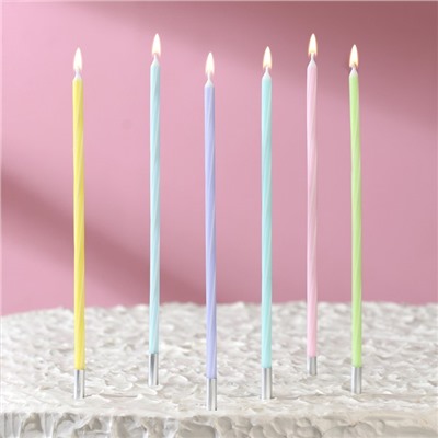 Набор свечей в торт, 7 штук, 11,5 см, разноцветные