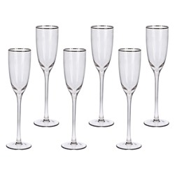Набор бокалов для шампанского ЭЛЕГАНЦА, стекло, прозрачный, 220 мл (6 шт.), Koopman International