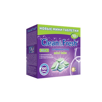 Таблетки для ПММ "Clean&Fresh" Allin1 mini tabs  100 штук