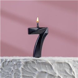 Свеча в торт на шпажке «‎Грань», цифра "7", черная, 5 см
