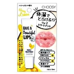 "Choosy" Солнцезащитный увлажняющий бальзам для губ с маслом макадамии, экстрактами плаценты и молочных белков, коллагеном и гиалуроновой кислотой с ароматом мёда и лимона, SPF15 PA+++, 10 мл.