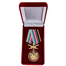 Нагрудная медаль ГРУ "За службу в спецназе", - в презентабельном бордовом футляре №2869