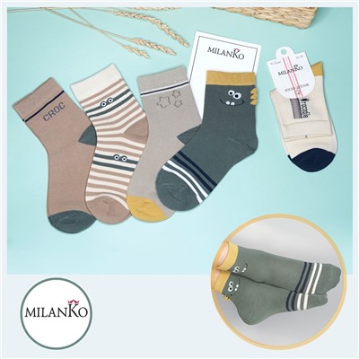 Детские хлопковые носки  (Узор 12) MilanKo D-222 упаковка