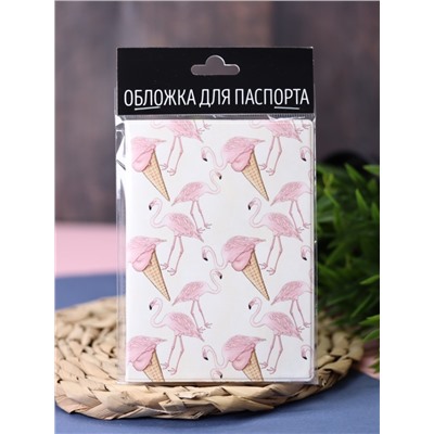ОБЛОЖКА ДЛЯ ПАСПОРТА Flamingo Ice cream, плотность 600 мкм