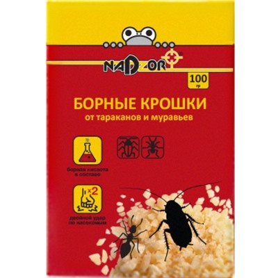 Борные крошки от тараканов и муравьев 100гр "Nadzor"