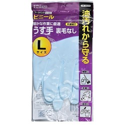 Перчатки хозяйственные виниловые голубые (размер L), DUNLOP  1 пара