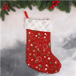 Мягкая подвеска "Носок - салют Рождества" 22х35 см, красный