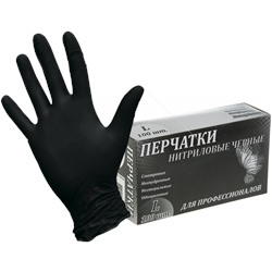Перчатки нитриловые Gloves, черные, размер S, М, L